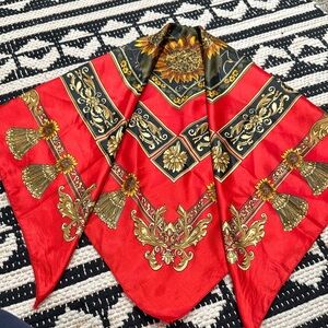 Vintage Elegant Red and Gold Scarf